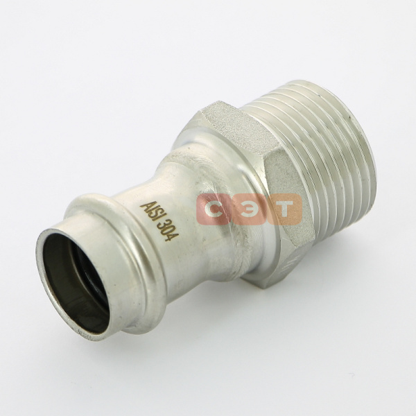 Муфта с НР пресс нержавеющая  22 х 1"  UniFitt